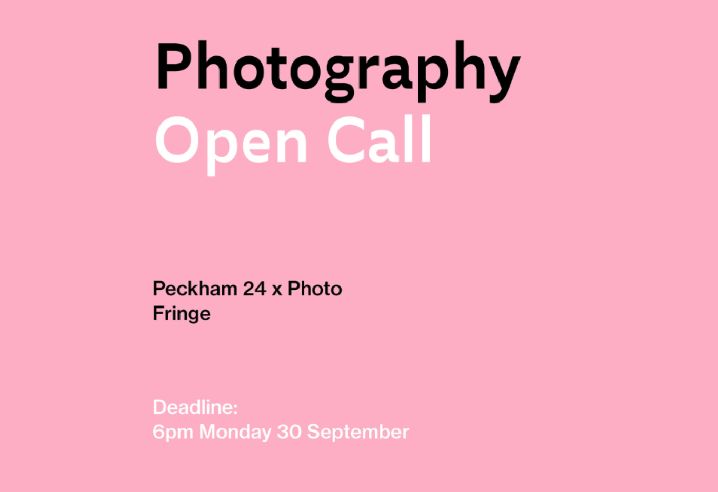 Peckham 24 X Photo Fringe Artist Open Call